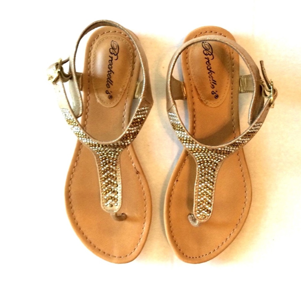 New Gold Thong Sandals